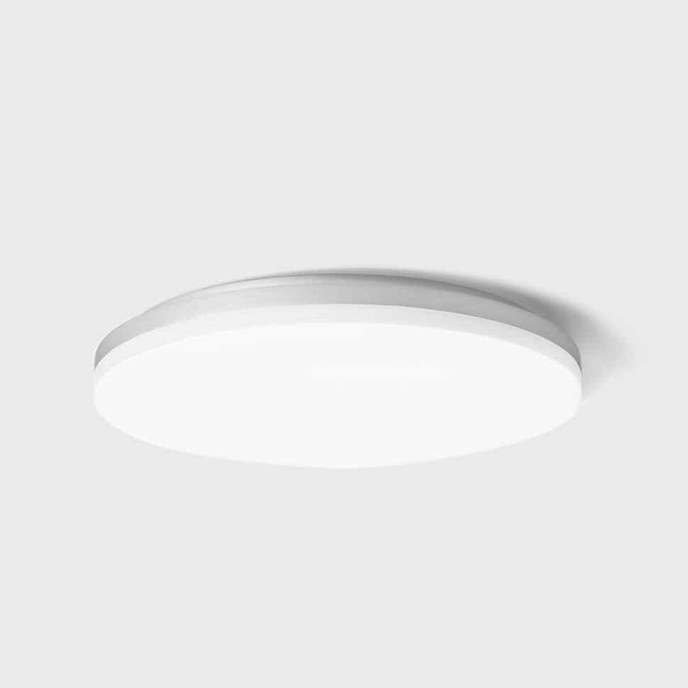 Surface mounted luminaire FLAT R3, D400mm, h 65mm, LED 32W(2880Lm)/24W(1960Lm), 3000K/4000K, CRI>90, IP54, white color