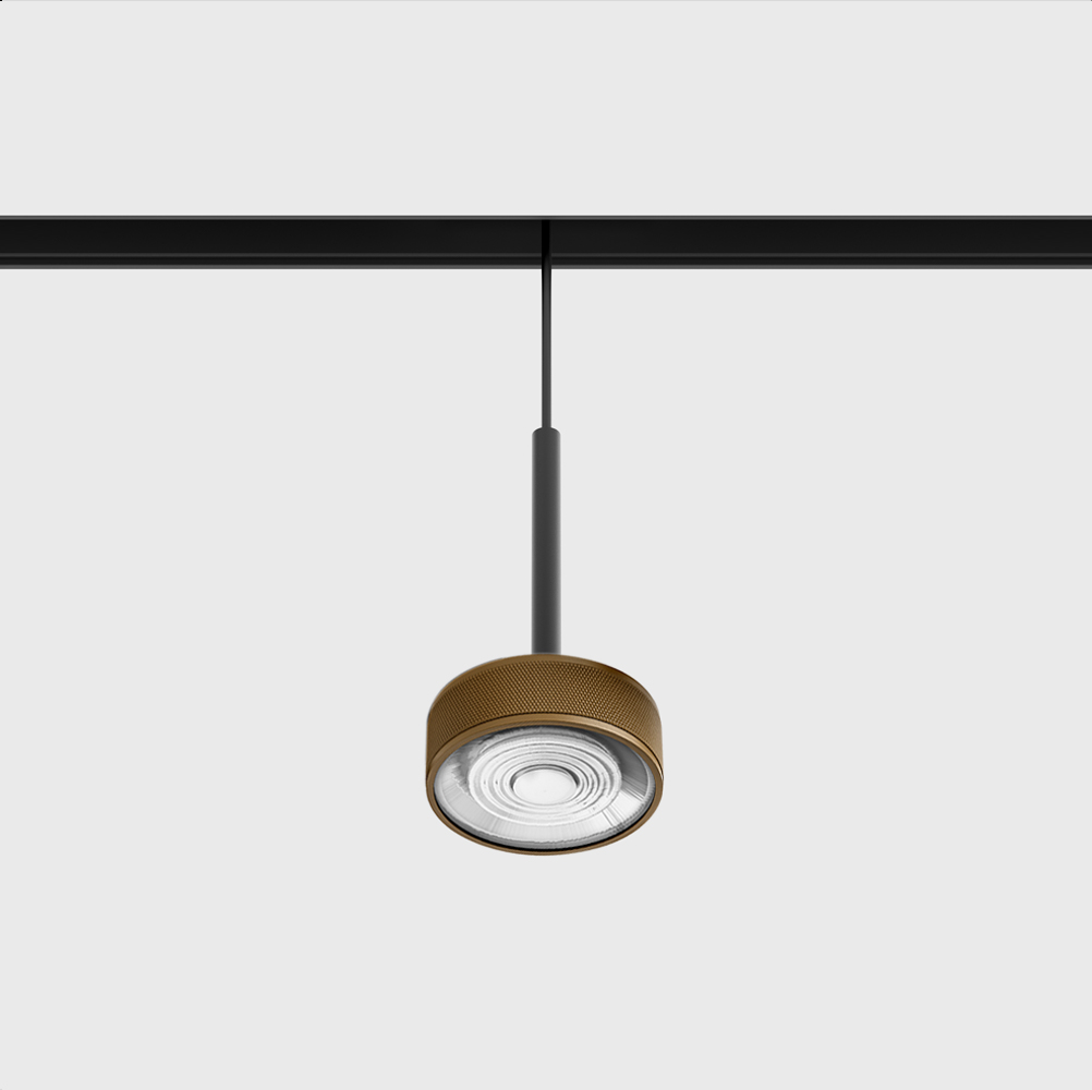 Suspended luminaire IN_LINE SOL MINI P, D75mm, H135mm,  LED 7W, 640Lm, 3000K, 24°, CRI>90, IP20, black/coffee color