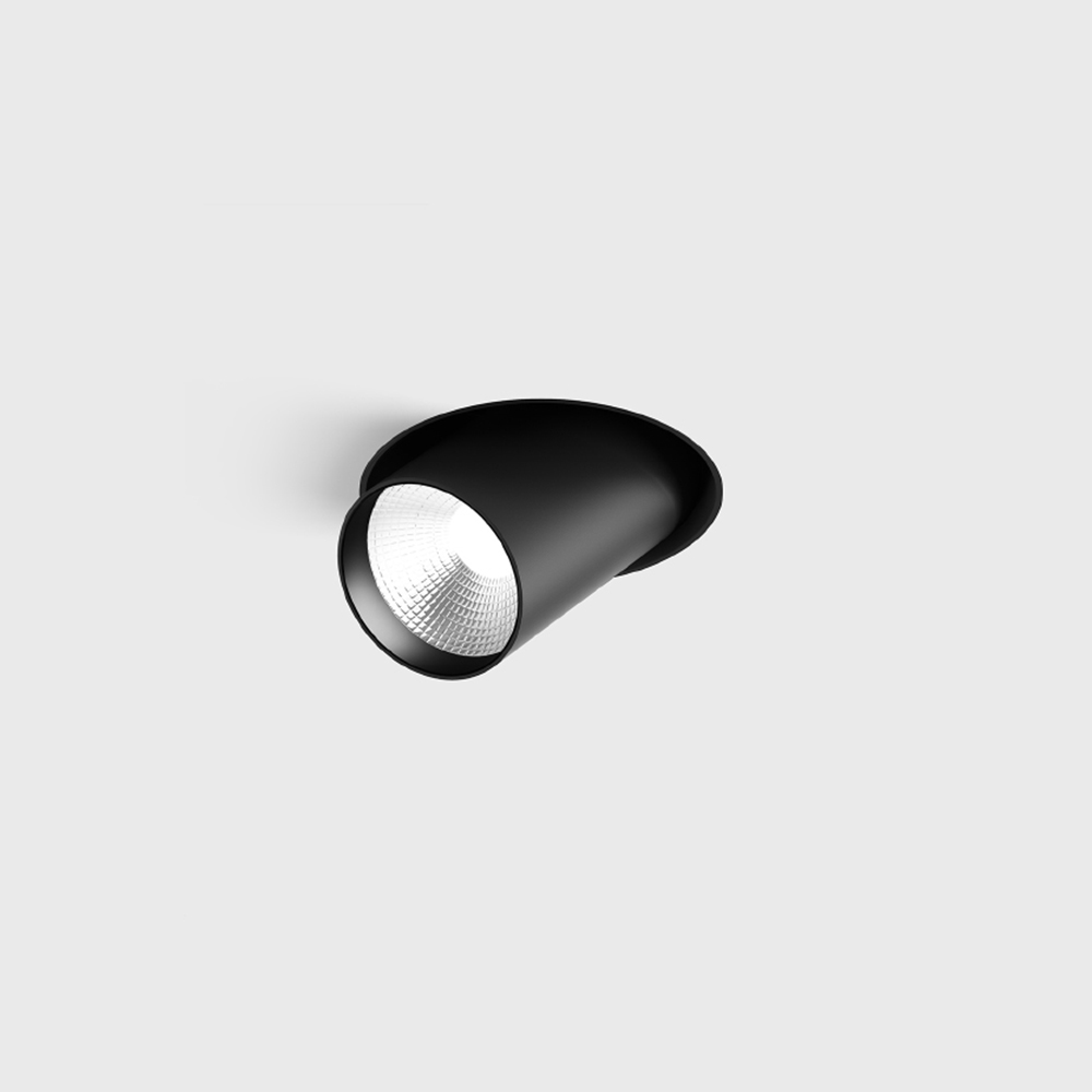Ceiling recessed luminaire TUB M OUT TRIMLESS, D52mm, H90mm, CREE 12W LED, 300mA, 1210Lm, 3000K, 50°, CRI>90, IP 20, black color