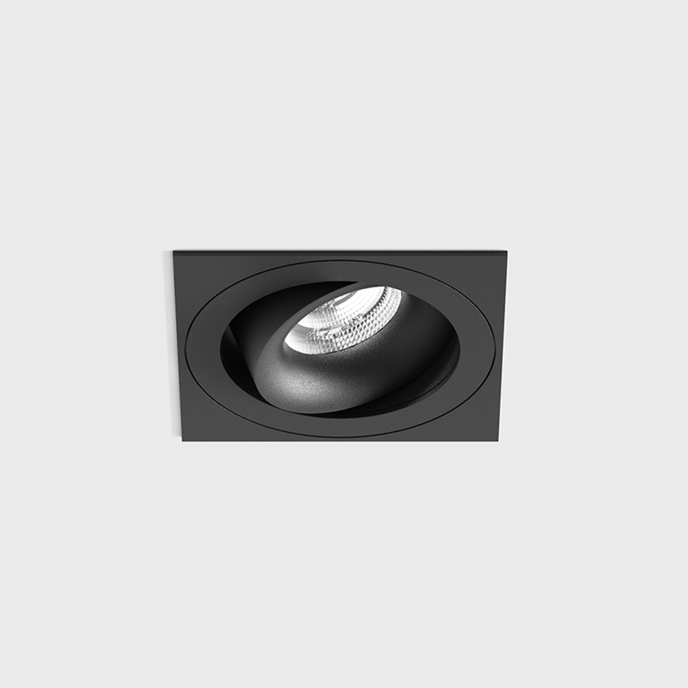 Ceiling recessed luminaire with frame RIO A F1, L110mm, W110mm, h55.5mm, BRIDGELUX LED, 250mA driver, 9W, 924LM, warm white 3000K, 50°, CRI>90, IP20, black color