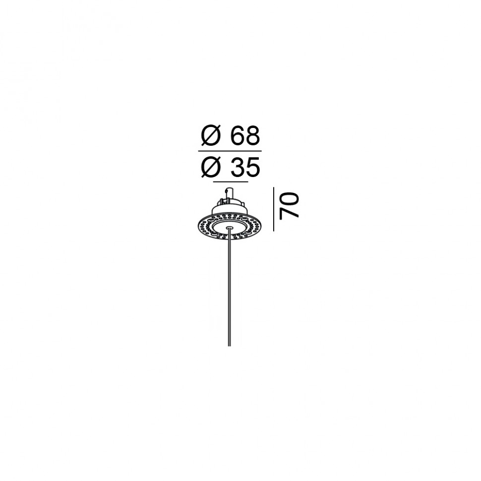 TRIMLESS base for pendant lamp POINTER SUSP, D35mm, h70mm, IP20, black, power supply (include) - photo 2