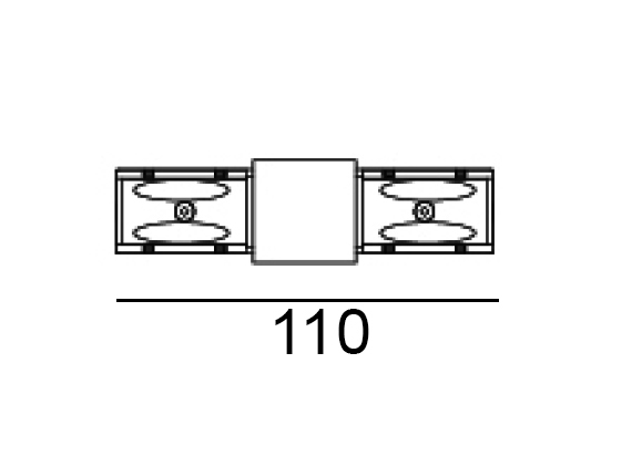 IN_LINE CORNER 180, Surface track connector 180, L110mm, w30mm, h 54mm, IP 20, black color