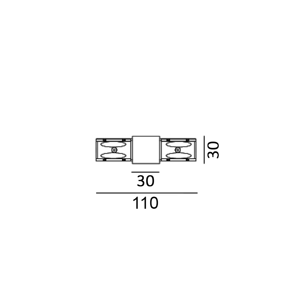 IN_LINE CORNER 180, Surface track connector 180, L110mm, w30mm, h 54mm, IP 20, black color - photo 2