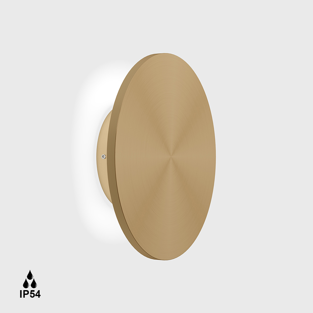 Surface mounted luminaire BUTTON RM. D230mm, sp60mm, 14W LED, 960Lm, CRI>90, IP 54, champagne gold color
