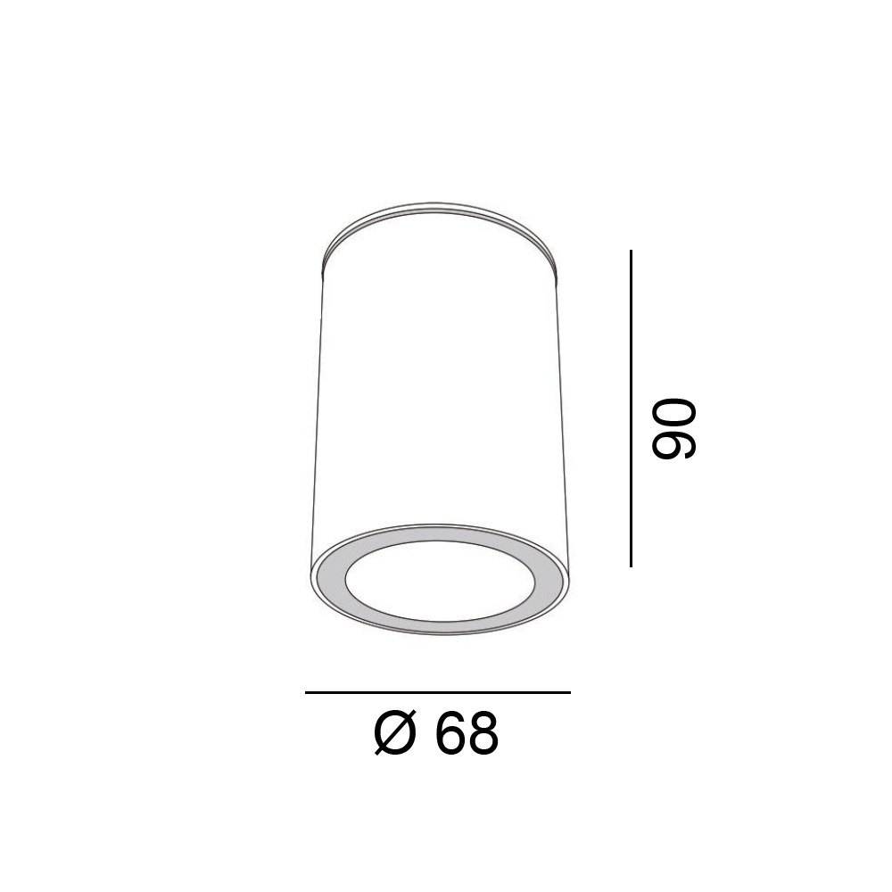 Surface mounted luminaire KASK. D68mm, H90mm, GU10 Max. 7W LED  (without), IP65, graphite color - photo 2